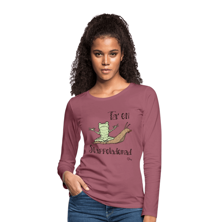 Ta' en Slappelademad Snegl - Dame Trøje - Dame premium T-shirt med lange ærmer - rødviolet - Dajlig.dk