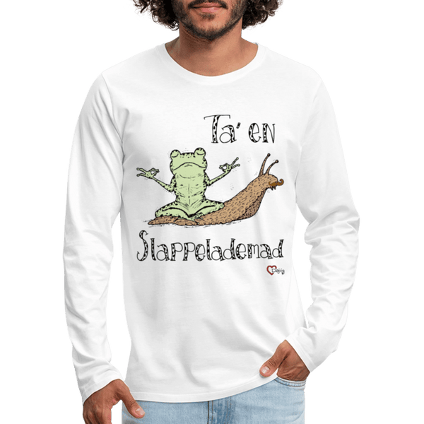 Ta' en Slappelademad Snegl - Herre Langærmet Trøje - Herre premium T-shirt med lange ærmer - grå meleret - Dajlig.dk