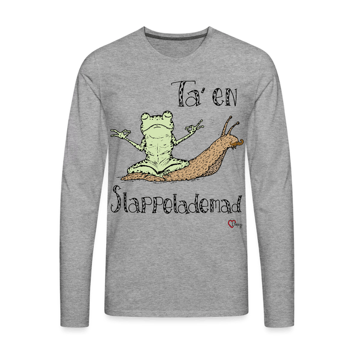Ta' en Slappelademad Snegl - Herre Langærmet Trøje - Premium langærmet Herre - T-shirt - grå meleret - Dajlig
