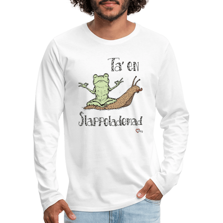 Ta' en Slappelademad Snegl - Herre Langærmet Trøje - Premium langærmet Herre - T-shirt - hvid - Dajlig