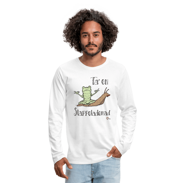 Ta' en Slappelademad Snegl - Herre Langærmet Trøje - Premium langærmet Herre - T-shirt - hvid - Dajlig