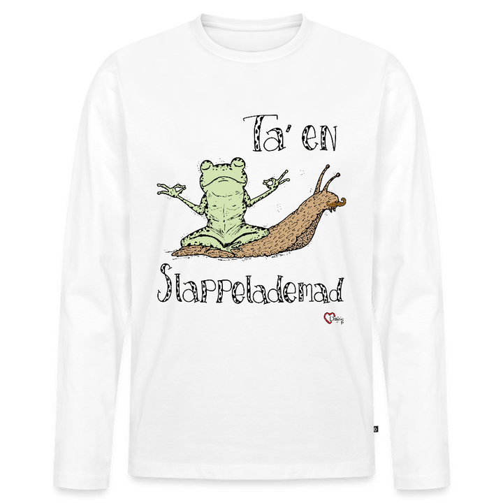 Ta' en Slappelademad Snegl - Herre Langærmet Trøje - Premium langærmet Herre - T-shirt - hvid - Dajlig