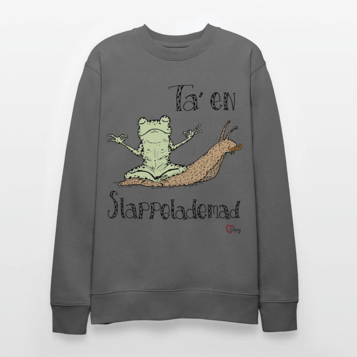 Ta' en Slappelademad Snegl - Kraftig Unisex Sweatshirt - Stanley/Stella økologisk unisex - sweatshirt CHANGER - charcoal - Dajlig.dk