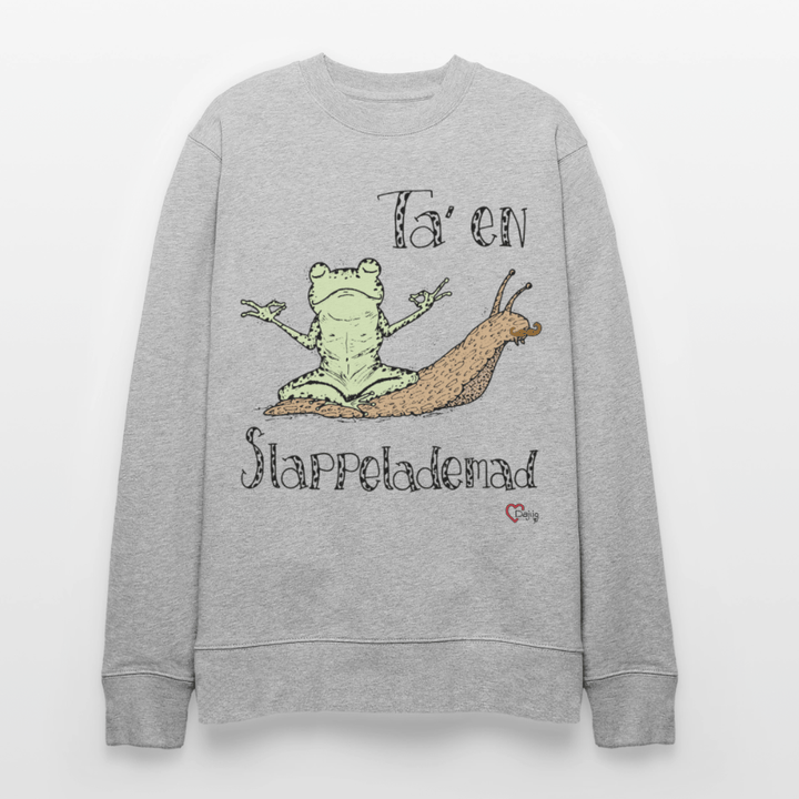 Ta' en Slappelademad Snegl - Kraftig Unisex Sweatshirt - Stanley/Stella økologisk unisex - sweatshirt CHANGER - grå meleret - Dajlig.dk