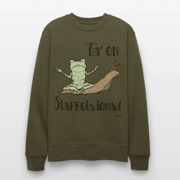 Ta' en Slappelademad Snegl - Kraftig Unisex Sweatshirt - Stanley/Stella økologisk unisex - sweatshirt CHANGER - khaki - Dajlig.dk