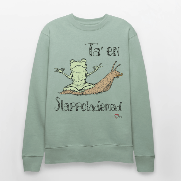 Ta' en Slappelademad Snegl - Kraftig Unisex Sweatshirt - Stanley/Stella økologisk unisex - sweatshirt CHANGER - lys grågrøn - Dajlig