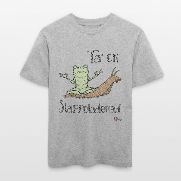 Ta' en Slappelademad Snegl - Unisex T-shirt - Stanley/Stella Relaxed Fit økologisk unisex - T-shirt Sparker - grå meleret - Dajlig.dk