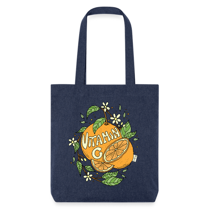 Vitamin C - Kraftig mulepose i genbrugsstof - Stanley/Stella heavyweight recycled mulepose - melange blue - Dajlig
