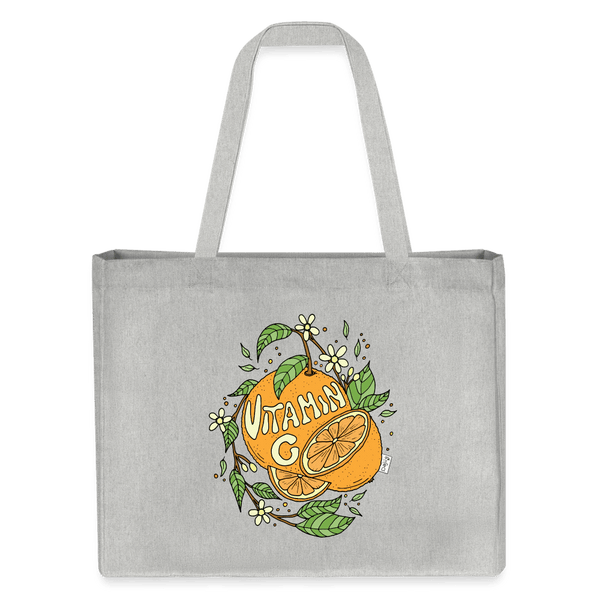 Vitamin C - Stor Kraftig mulepose i genbrugsstof - Stanley/Stella recycled shopping bag - grå meleret - Dajlig.dk