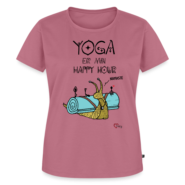 Yoga er min Happy Hour - Eksklusiv Dame T-shirt - Dame premium T-shirt - mauve - Dajlig