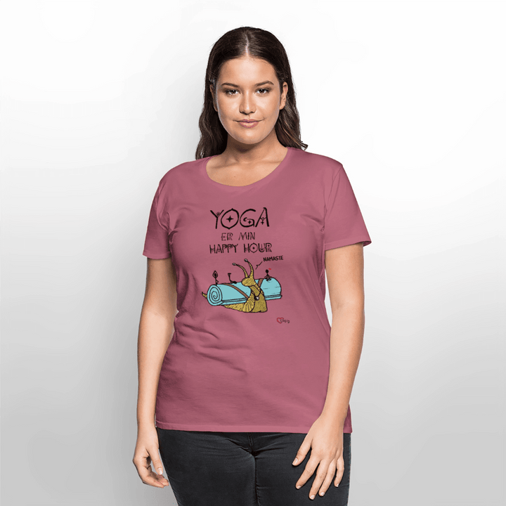 Yoga er min Happy Hour - Eksklusiv Dame T-shirt - Dame premium T-shirt - mauve - Dajlig