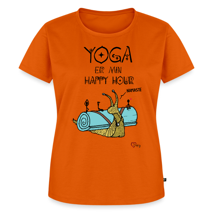 Yoga er min Happy Hour - Eksklusiv Dame T-shirt - Dame premium T-shirt - orange - Dajlig