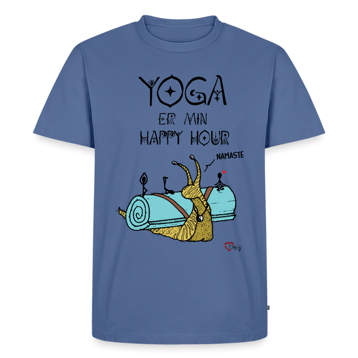 Yoga er min Happy Hour - Eksklusiv Herre T-shirt - Herre premium T-shirt - dueblå - Dajlig