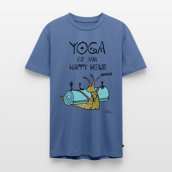 Yoga er min Happy Hour - Eksklusiv Herre T-shirt - Herre premium T-shirt - dueblå - Dajlig