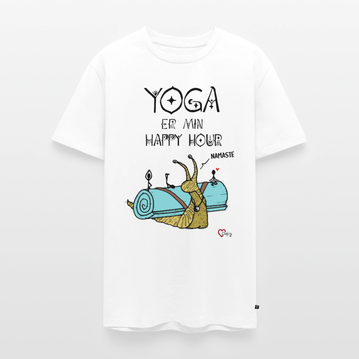 Yoga er min Happy Hour - Eksklusiv Herre T-shirt - Herre premium T-shirt - hvid - Dajlig