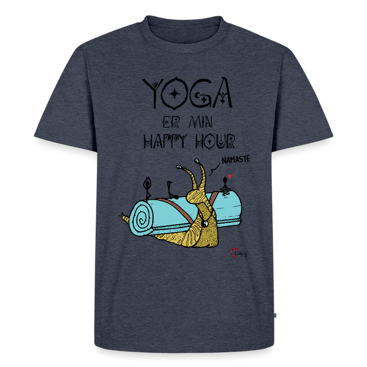 Yoga er min Happy Hour - Eksklusiv Herre T-shirt - Herre premium T-shirt - jeansblå - Dajlig