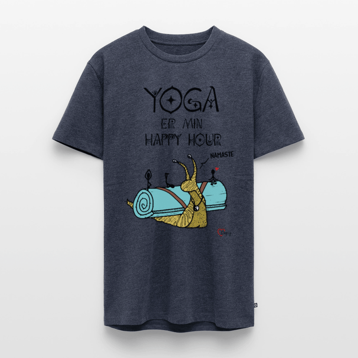 Yoga er min Happy Hour - Eksklusiv Herre T-shirt - Herre premium T-shirt - jeansblå - Dajlig