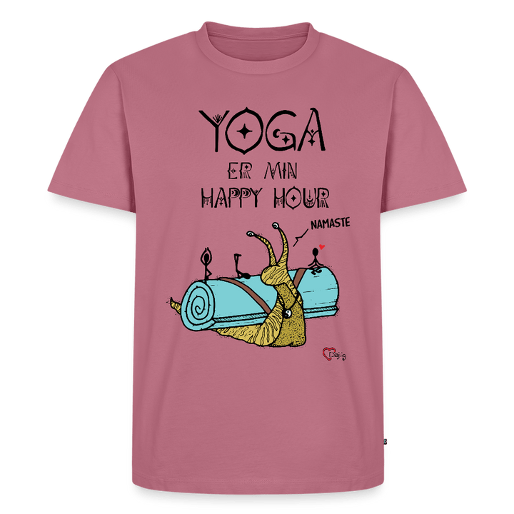Yoga er min Happy Hour - Eksklusiv Herre T-shirt - Herre premium T-shirt - mauve - Dajlig