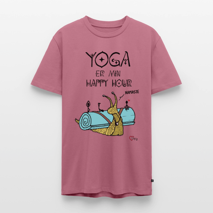 Yoga er min Happy Hour - Eksklusiv Herre T-shirt - Herre premium T-shirt - mauve - Dajlig