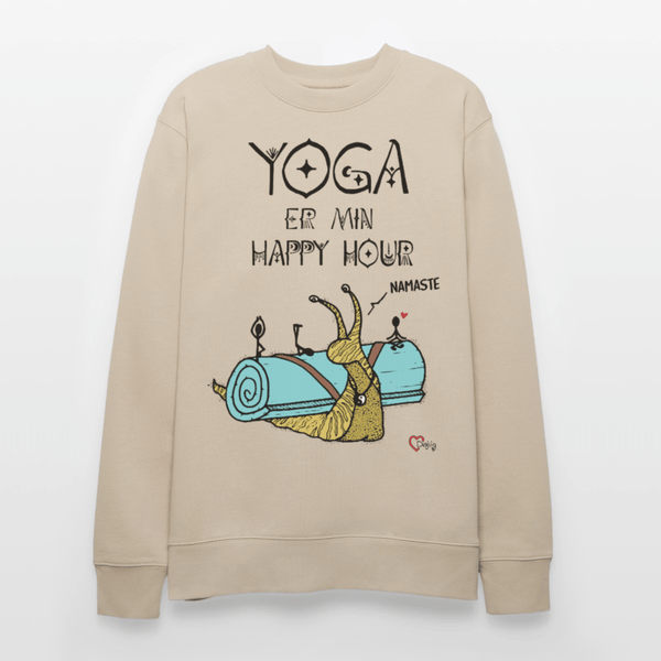 Yoga er min Happy Hour - Kraftig Unisex Sweatshirt - Stanley/Stella økologisk unisex - sweatshirt CHANGER - beige - Dajlig