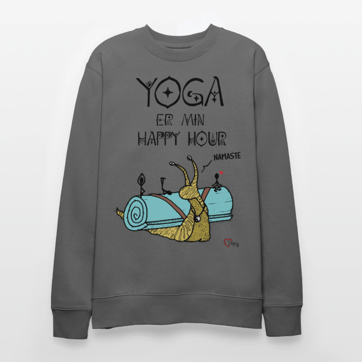 Yoga er min Happy Hour - Kraftig Unisex Sweatshirt - Stanley/Stella økologisk unisex - sweatshirt CHANGER - charcoal - Dajlig.dk