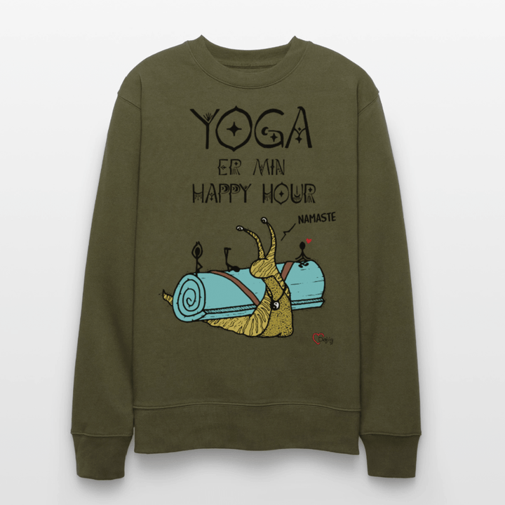 Yoga er min Happy Hour - Kraftig Unisex Sweatshirt - Stanley/Stella økologisk unisex - sweatshirt CHANGER - khaki - Dajlig.dk