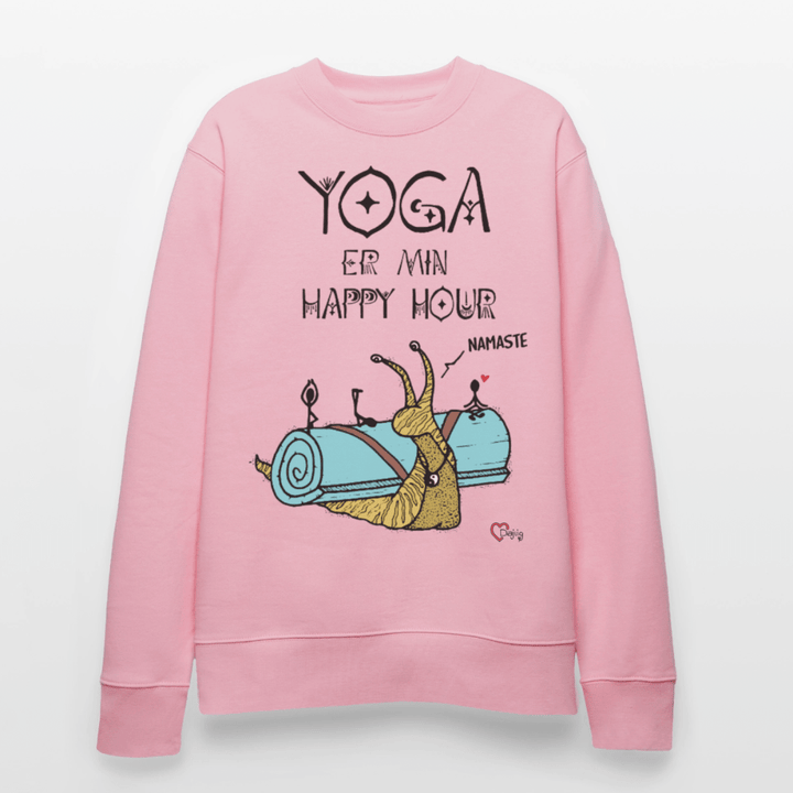 Yoga er min Happy Hour - Kraftig Unisex Sweatshirt - Stanley/Stella økologisk unisex - sweatshirt CHANGER - lys rosa - Dajlig.dk