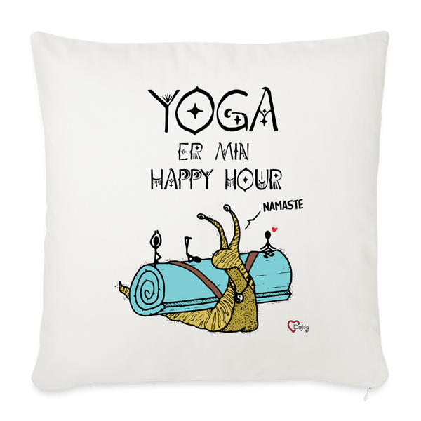 Yoga er min Happy Hour - Sofapude - Sofapude med fyld 44 x 44 cm - naturhvid - Dajlig