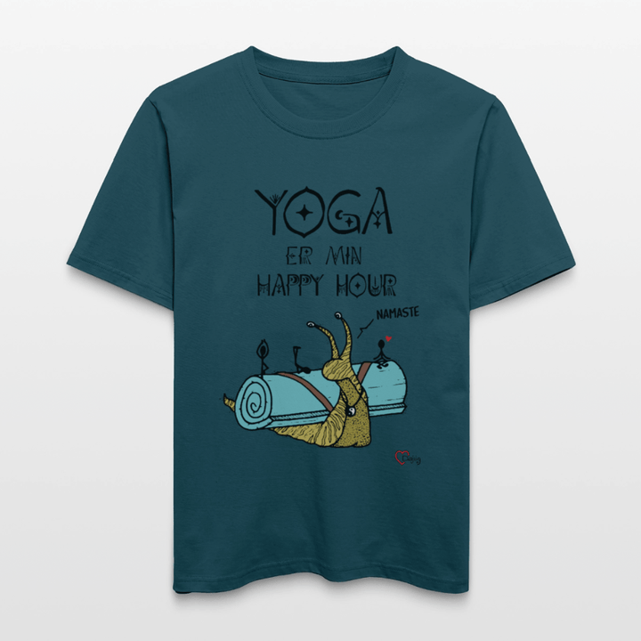 Yoga er min Happy Hour - Unisex T-shirt - Stanley/Stella Relaxed Fit økologisk unisex - T-shirt Sparker - mørk petrol - Dajlig