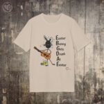 t-shirt til dame og herre - Guitar Easter Bunny gets drunk