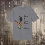 t-shirt til dame og herre - Guitar Easter Bunny gets drunk