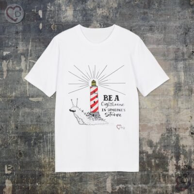 t-shirt til dame og herre - Be a lighthouse snegl